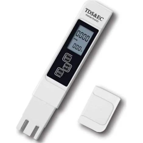 Tester TDS 3 in 1, tester pH, tester della qualità dell'acqua della piscina, conduttivimetro con schermo LCD ad alta precisione e funzione di calibrazione automatica