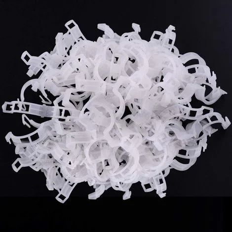 200 clip per pomodori per piante, clip per piante rampicanti, clip da giardino in plastica per ortaggi, piante, pomodori - Bianco