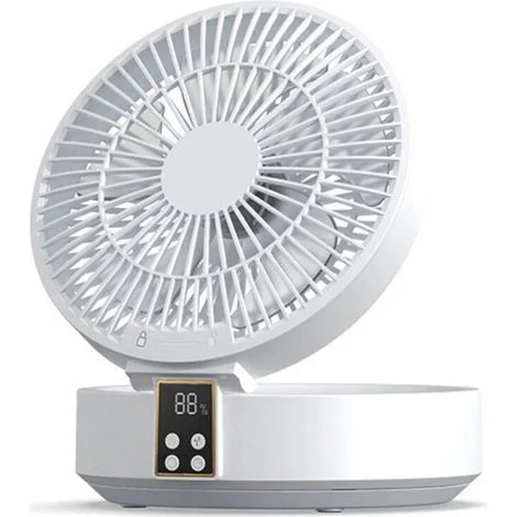 Ventilatore silenzioso ultra potente, ventilatore da tavolo portatile, ventilatore da scrivania ricaricabile tramite USB, batteria da 1000 mAh, ventilatore da tavolo girevole a 120° con LED, telecoman