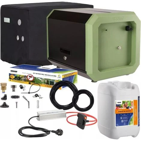 kit nebulizzatore antizanzare stocker geyser "pro lite" con repellente "etokraft" 5lt