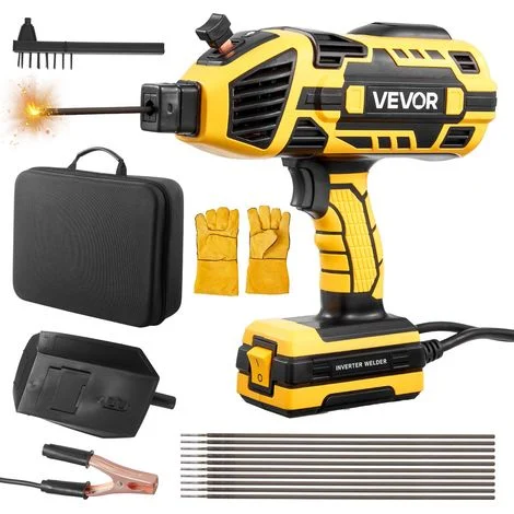 VEVOR Saldatrice ad Arco Portatile da 20 a 120 A con Regolazione della Corrente a 5 Livelli Inverter IGBT, Saldatrice a Elettrodo con Funzione di Avvio a Caldo, per Barre Saldatura da 1,6 mm a 3,2 mm