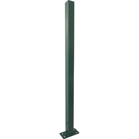 Vigor, Paletto Quadro con Piastra, Verde Ral-6005, 50x50 mm, Altezza 110 cm