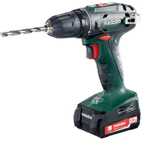 Trapano avvitatore a batteria Metabo BS 14,4, 2x 1,5 Ah e caricabatterie in valigetta