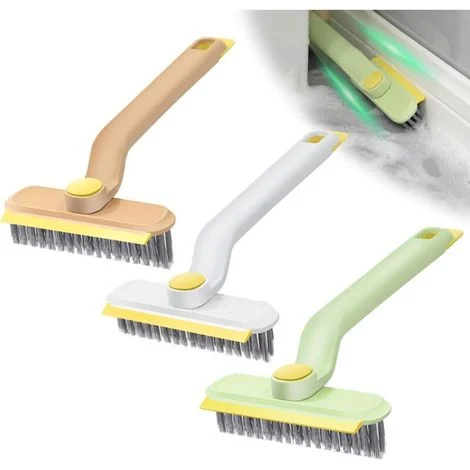 [NON UTILIZZATO] Spazzola per la pulizia delle fughe, 3 pezzi Spazzola multifunzionale per piastrelle e fughe Spazzola per la pulizia del bagno, Spazzola a setole rigide Spazzola per la pulizia per ca
