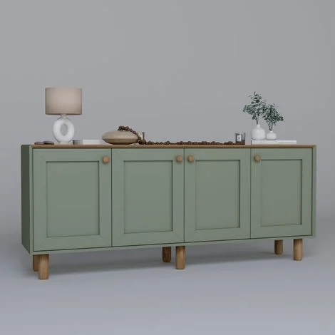 Credenza in legno "Bohem" - 180 x 40 x 75 cm - Verde