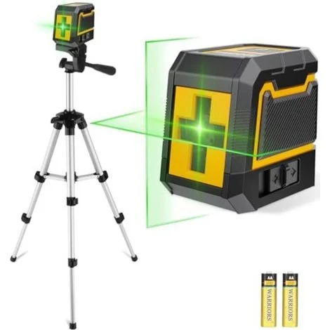 Livella laser a croce con treppiede, livella laser a bolla, livella laser autolivellante a linea verde, livella laser verticale e orizzontale per cantieri e progetti fai-da-te