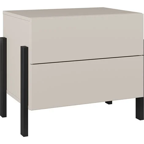 Comodino 2 cassetti Bérénice cachemire 58,5cm