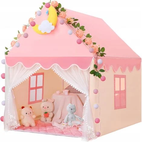 CASA DEI BAMBINI TENDA CASTELLO PALAZZO PER CAMERA DA LETTO CASA DA GIARDINO + LAMPADE LED ROSA