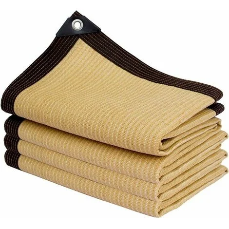Rete ombreggiante rettangolare, 3x7m beige, con fori, leggera e resistente ai raggi UV, per tende da sole/piscine/garage.