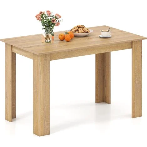COSTWAY Tavolo da Pranzo 120 cm per 4-6 Persone, Tavolo Rettangolare in Legno in Stile Rustico, Tavolino Elegante per Cucina, Soggiorno e Sala da Pranzo, 120 x 70 x 75 cm