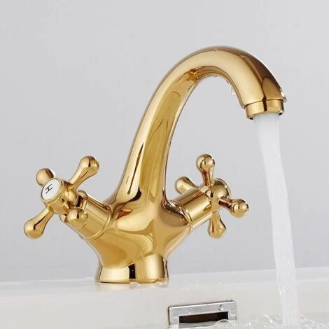 Rubinetto da bagno retrò, cromo vintage, oro (colore) (senza tubo flessibile) MUMU