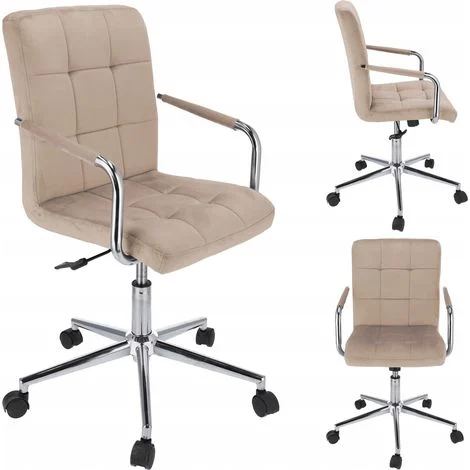 Sedia in velluto beige QUATRO