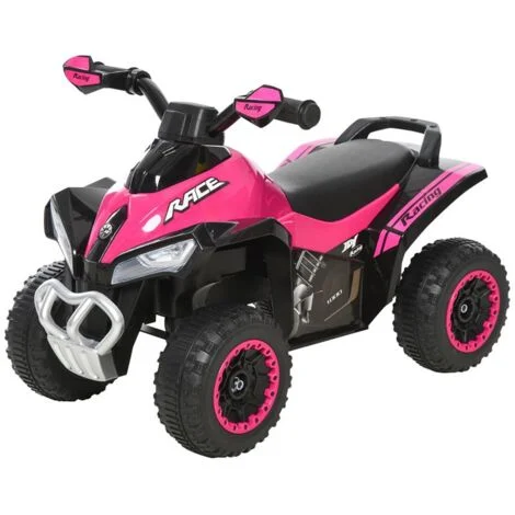 QUAD CAVALCABILE PER BAMBINI A SPINTA CON LUCI E SUONI 18-36 MESI ROSA E NERO