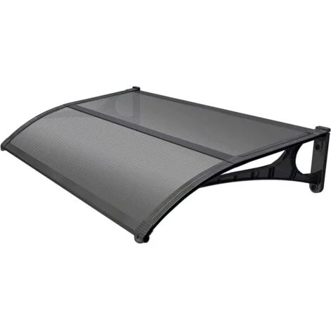 pensilina da esterno essenza con supporto grigio e copertura in policarbonato compatto satinato opalino 135x100 cm