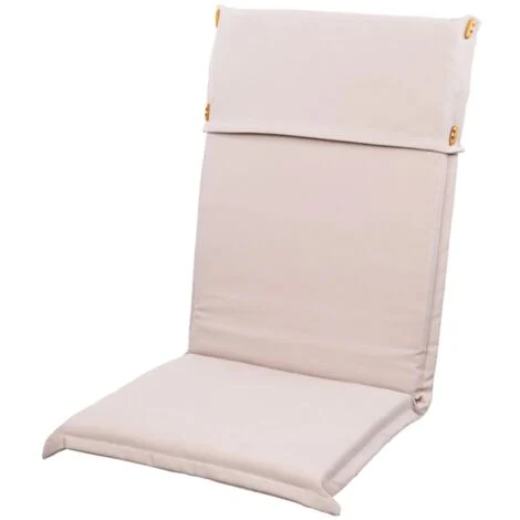 cuscino da esterno per sedia con schienale alto colore ecru, 47x43xh2.5 cm