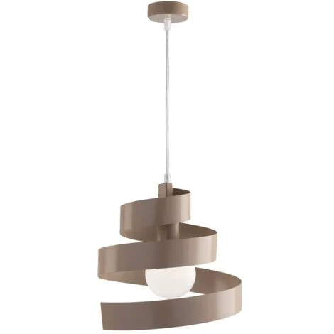 Sospensione Moderna Helix 1 Luce In Ferro Laccato Tortora