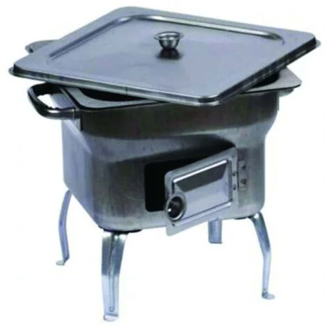 Barbecue fornacella ECO piccola in acciaio 25 x 25 cm atezza 24 cm con sportello rimozione cenere