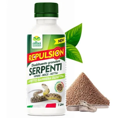 Disabituante Repellente Barriera per Serpenti Dissuasore Naturale per Vipere Bisce Rettili Granulare x 1 Lt