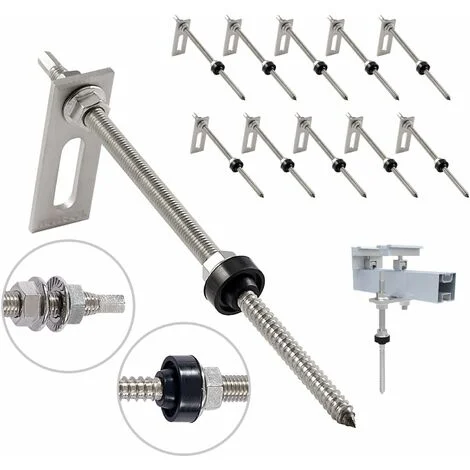 NuaSol Bullone di sospensione con piastra di adattamento M10 x200mm