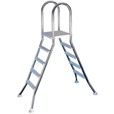 Scaletta a 4 gradini in acciaio inox per piscine fuori terra