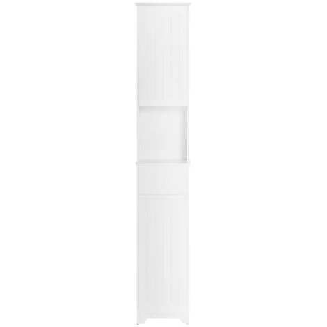 Mobile Alto Mobile A Colonna Bagno Salvaspazio Colonna Bagno Con 2 Armadietti E 1 Vano Aperto 30x30x170cm BZR109-W SoBuy