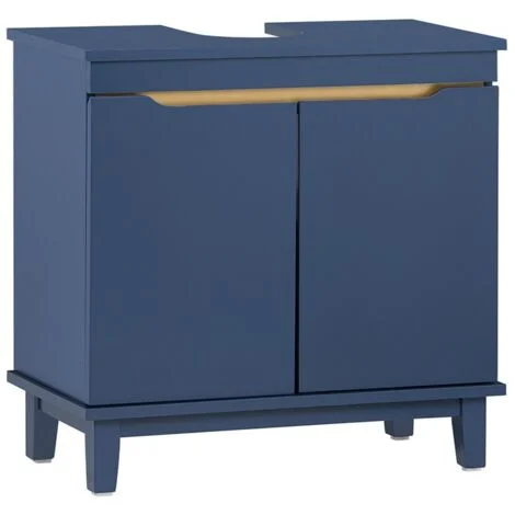 Mobile Sottolavabo Con 2 Ante Senza Lavandino Mobile Mobiletto Per Lavandino Bagno Blu, 60x30x59cm, BZR113-B SoBuy