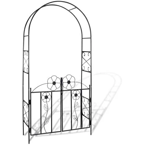 Arco con porta da giardino per piante rampicanti vidaXL