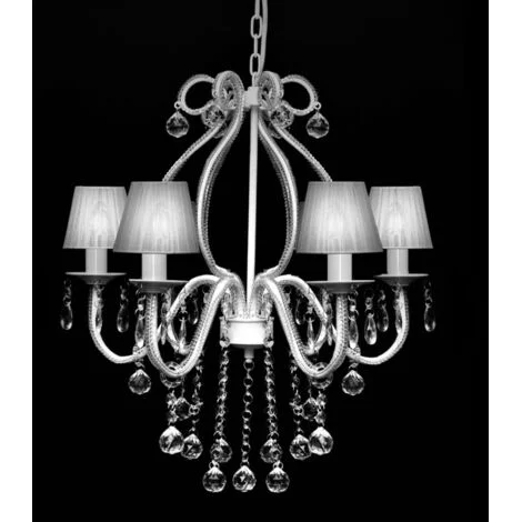 Lampadario con 2300 Cristalli Bianchi vidaXL