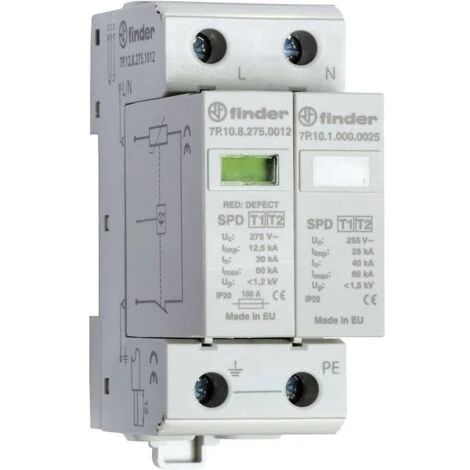 Finder 7P.12.8.275.1012 7P.12.8.275.1012 Scaricatore di sovratensioni 30 kA 1 pz.