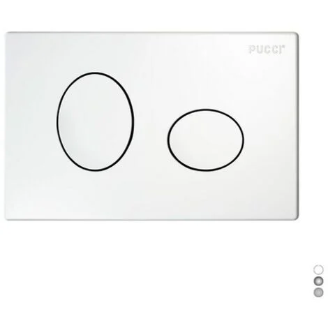 PLACCA PER CASSETTA INCASSO PUCCI ECO 2 PULSANTI ELLISSE MOD.2014 Bianca PUCCI