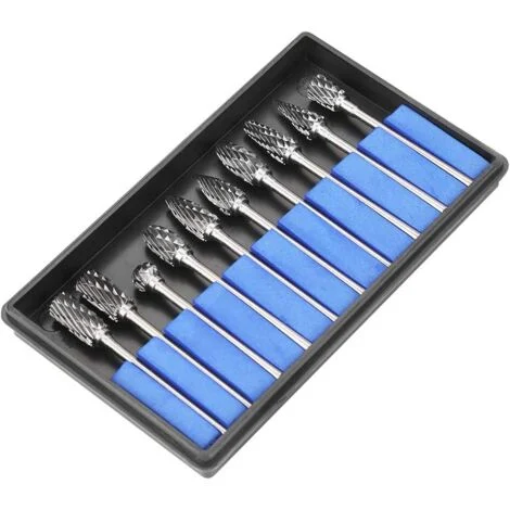 SET 10 FRESE IN ACCIAIO TUNG. TAGLIO INCROCIATO 3x6mm