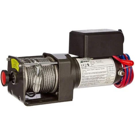 RIBIMEX Argano Verricello Paranco Elettrico 12V per Sollevamento o Traino 14 m 1134 kg