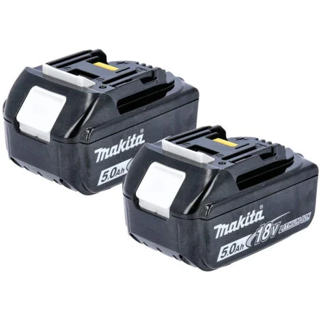 Lot de deux Batteries pour outils sans fil 18V Li-Ion LXT 5,0 Ah avec indicateur de charge - MAKITA BL1850B