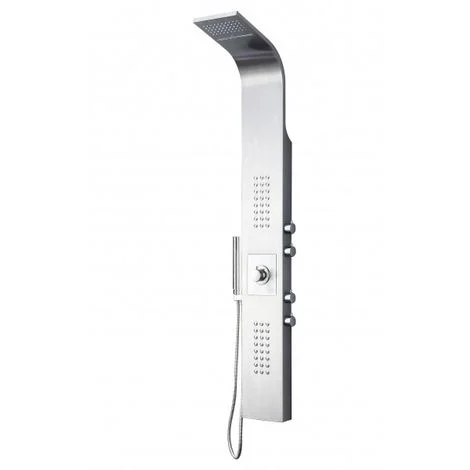 BERNSTEIN - Colonna doccia termostatica cromata con miscelatore e soffione in acciaio inox - Montaggio, getti massaggianti - 165x22cm - SEDAL 8815