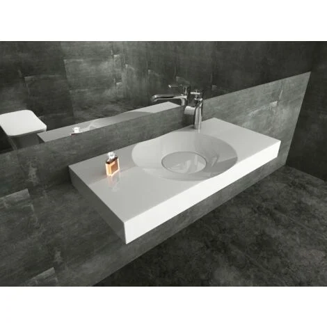 BERNSTEIN - Lavabo moderno Lavabo in marmo fuso - 100x48x10cm - BS6059