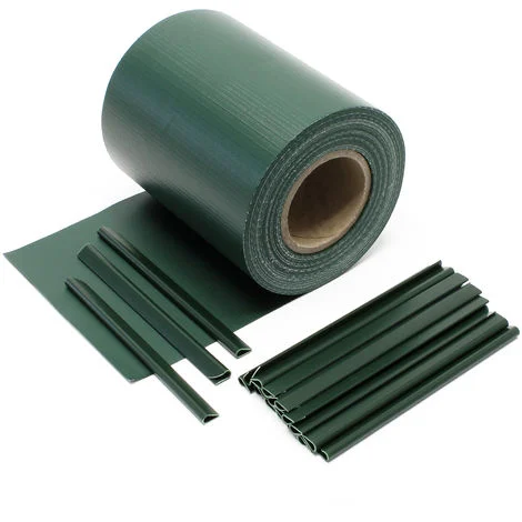 Wiltec Strisce Frangivista in PVC 35mx19 cm verde 650g/m² con 20 clip Frangivento da recinzione