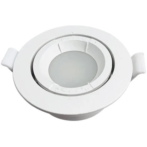 Porta Lampada GU10 Ghiera da Incasso Orientabile Rotondo Bianco Fi62-GU10