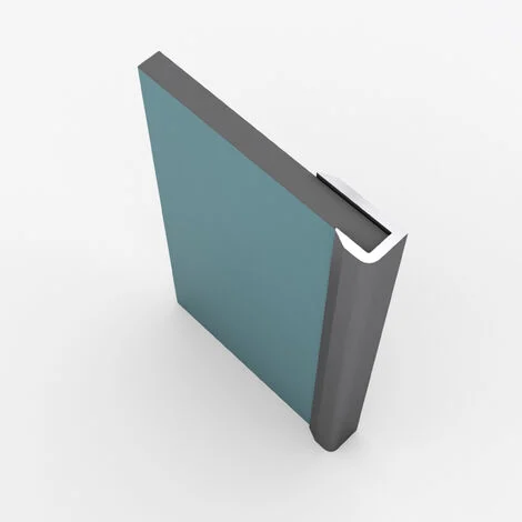 Set di 2 Profili di finitura in Alluminio Anodizzato Brillante per pannelli murali - 10x5x2100 mm