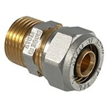 RACCORDO DIRITTO MASCHIO A COMPRESSIONE PER TUBO MULTISTRATO 1/2" x 16 (2,00)