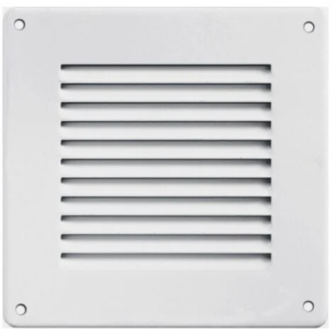 First Griglia di ventilazione in metallo da sovrapporre con rete 140x140 mm di colore bianco