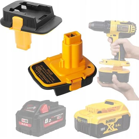 Adattatore Dewalt DCB201 per batterie Dewalt e Milwaukee 18V (DM18D) giallo-nero
