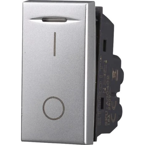ETTROIT AG0402 Interruttore 0-1 Bipolare 16A Colore Grigio Compatibile Con Bticino Axolute