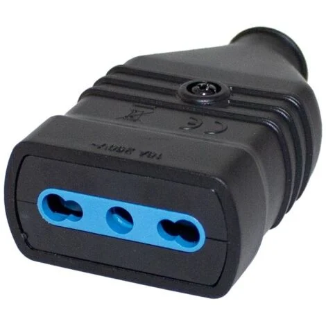 Presa Antischiacciamento 2P+T In PVC Bipasso 10/16A 250V Nero