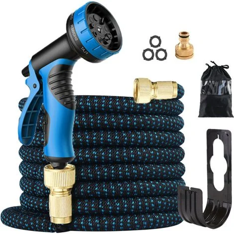 Tubo da giardino estensibile da 30 m - Con ugello multifunzione a 10 funzioni - Extra resistente - Con accessori in alluminio massiccio