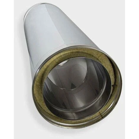 TUBI STUFA ACCIAIO DOPPIA PARETE INOX 316L L.50CM D.100MM