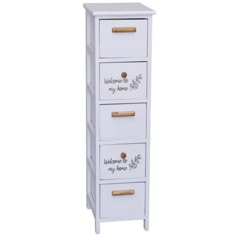 MOBILE BIANCO WELCOME CON 5 CASSETTI. DIMENSIONI COMPATTE