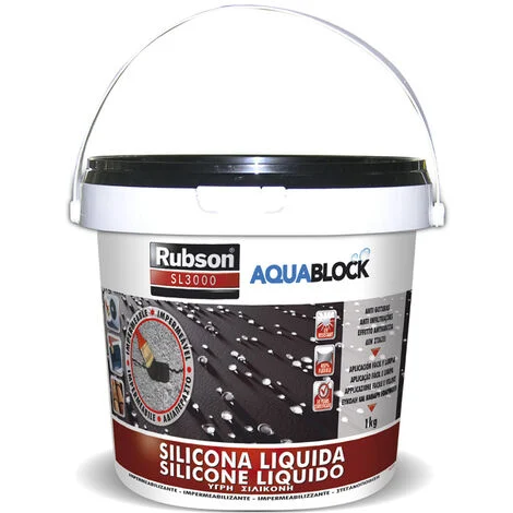 Aquablock Silicone Liquido SL3000 Nero RUBSON 1 kg