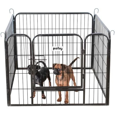 Recinto per cani, cuccioli e conigli GARDEO80x60x4, 4 pannelli 80X60cm, 0,64M2, modulabile, per interni ed esterni, pieghevole, garanzia 5 anni, Paitsy