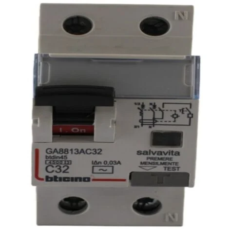 Interruttore Magnetotermico Differenziale Salvavita AC C32 1P+N 4.5Ka BTicino