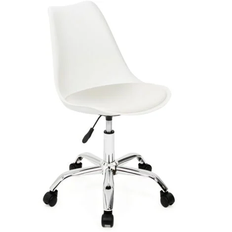 Sedie da scrivania scandinavo bianco con rotelle SARA